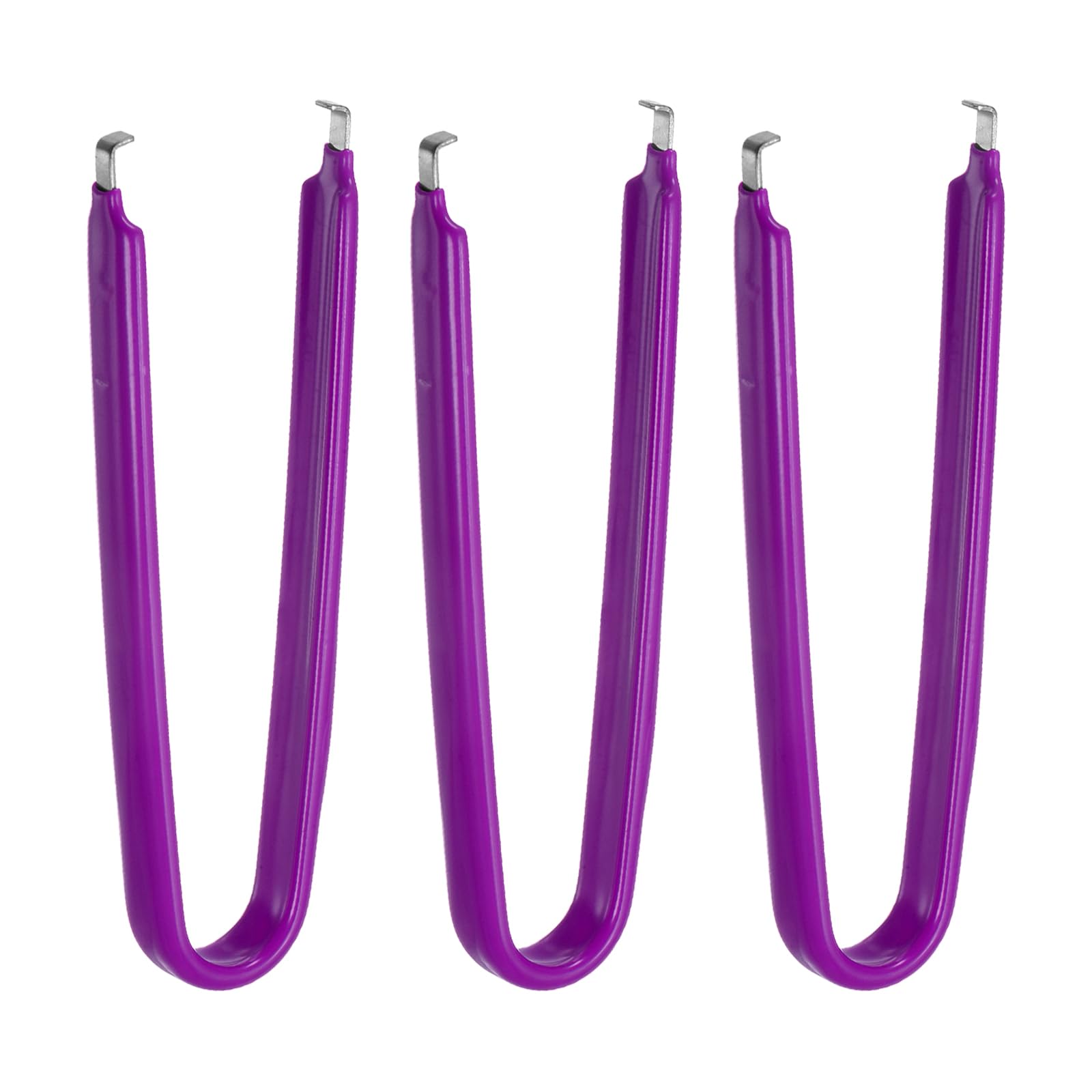HARFINGTON 3Pcs IC Chip Extractor IC U Shape Puller Stainless Steel with Insulated Vinyl Grip Motherboard Circuit Board Component Puller Chip Extractor for PCB Removal Tool, Purple