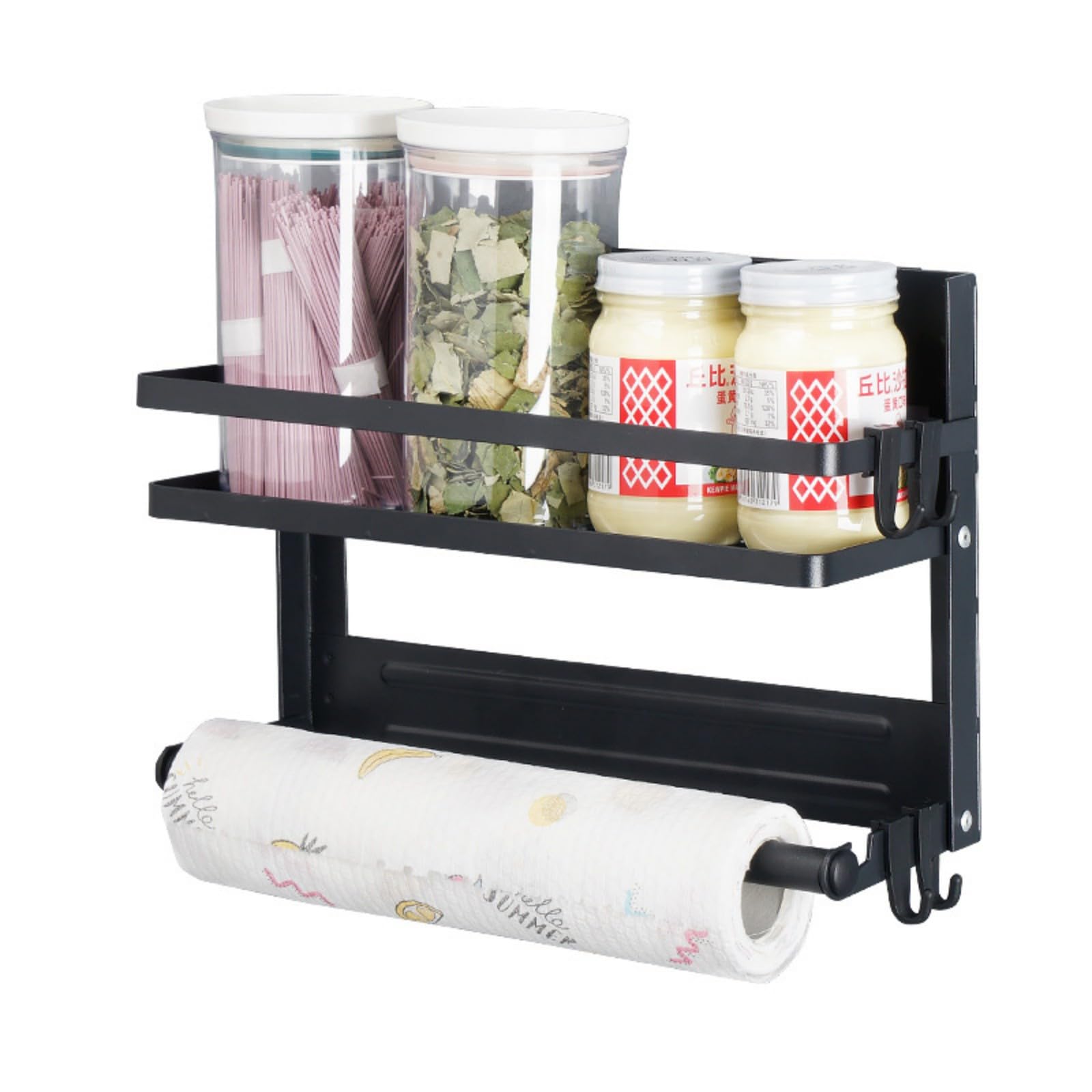 Jazuaiao Foldable Seasonings Organizers with Strong Base Refrigerator Door Storage Rack for Kitchen Utensils Space Efficient Design Kitchen Holder