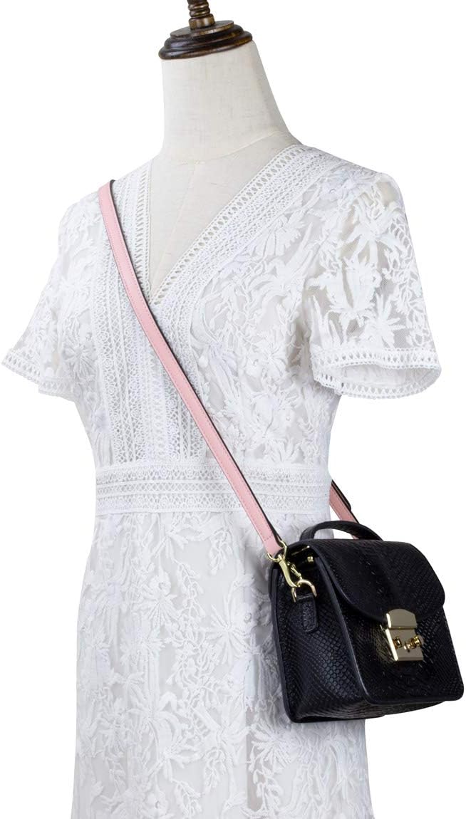 Allzedream Leather Purse Strap Replacement Crossbody Handbag Long Adjustable (Pink) - Image 2