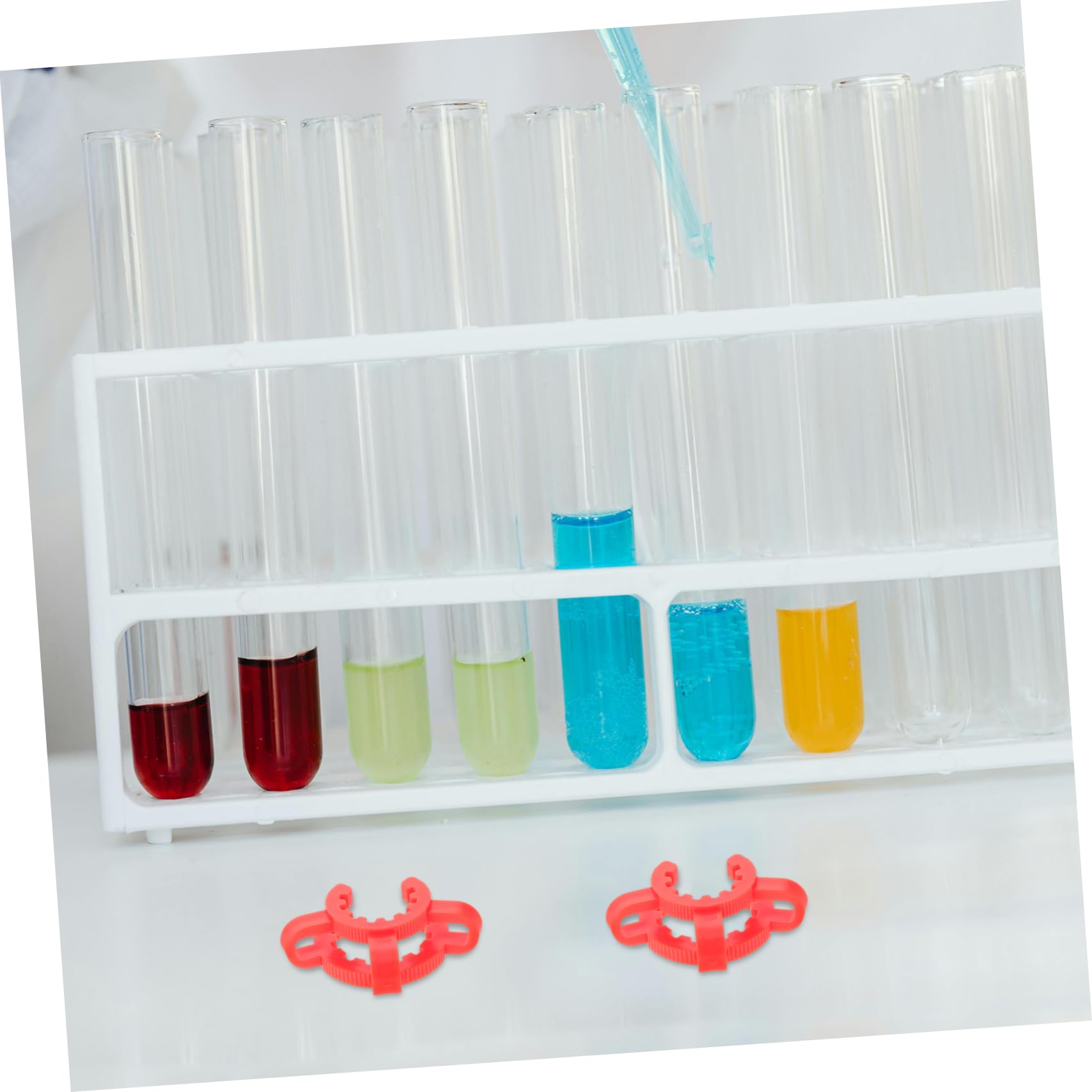 MAGICLULU Lot de 8 Clips pour Joints en Verre en Plastique Rouge Prise Ferme et Utilisation Polyvalente pour Montage en Laboratoire