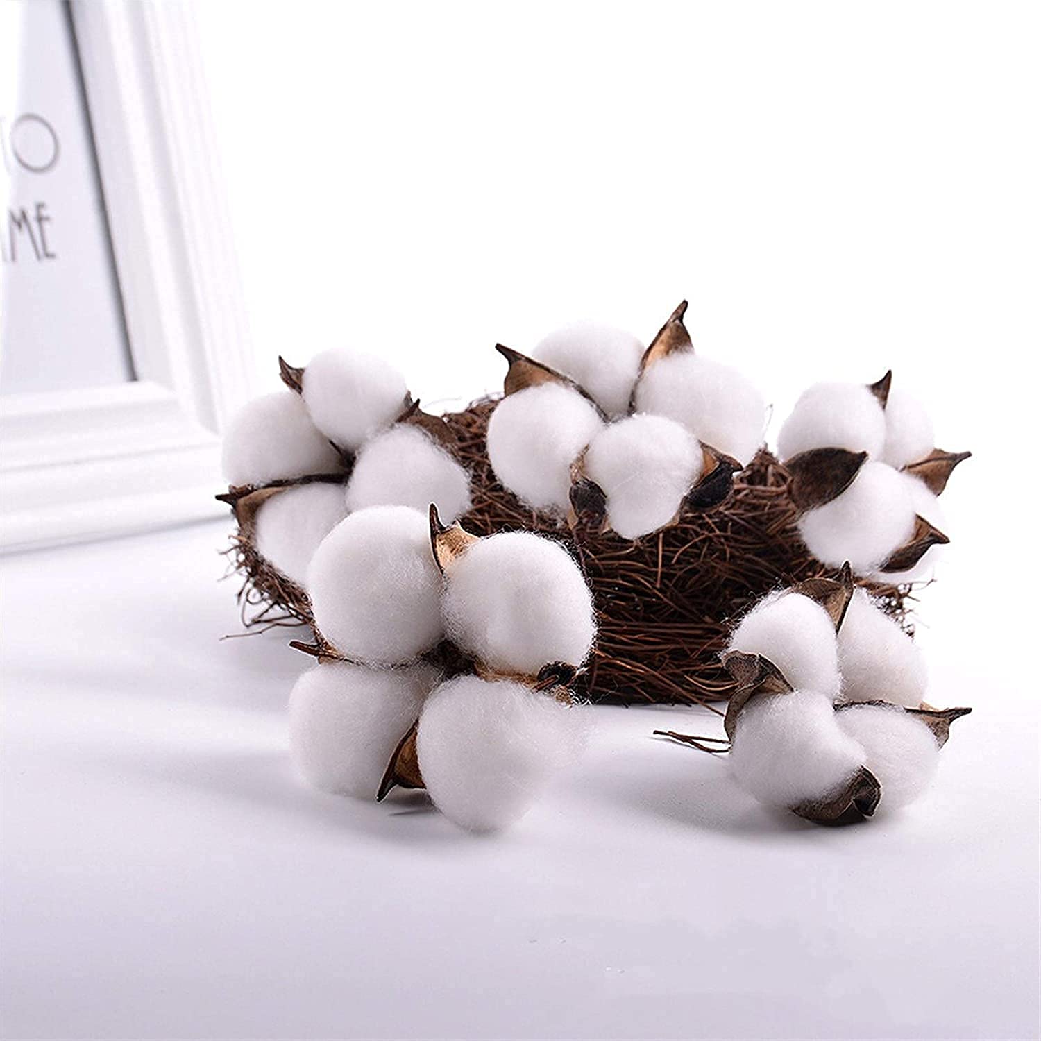WEIGE Couronne d'automne Couronne Artificielle Couronne de noël Couronne décoration Banquet de Mariage noël Maison Boule de Coton Fleur séchée Plante