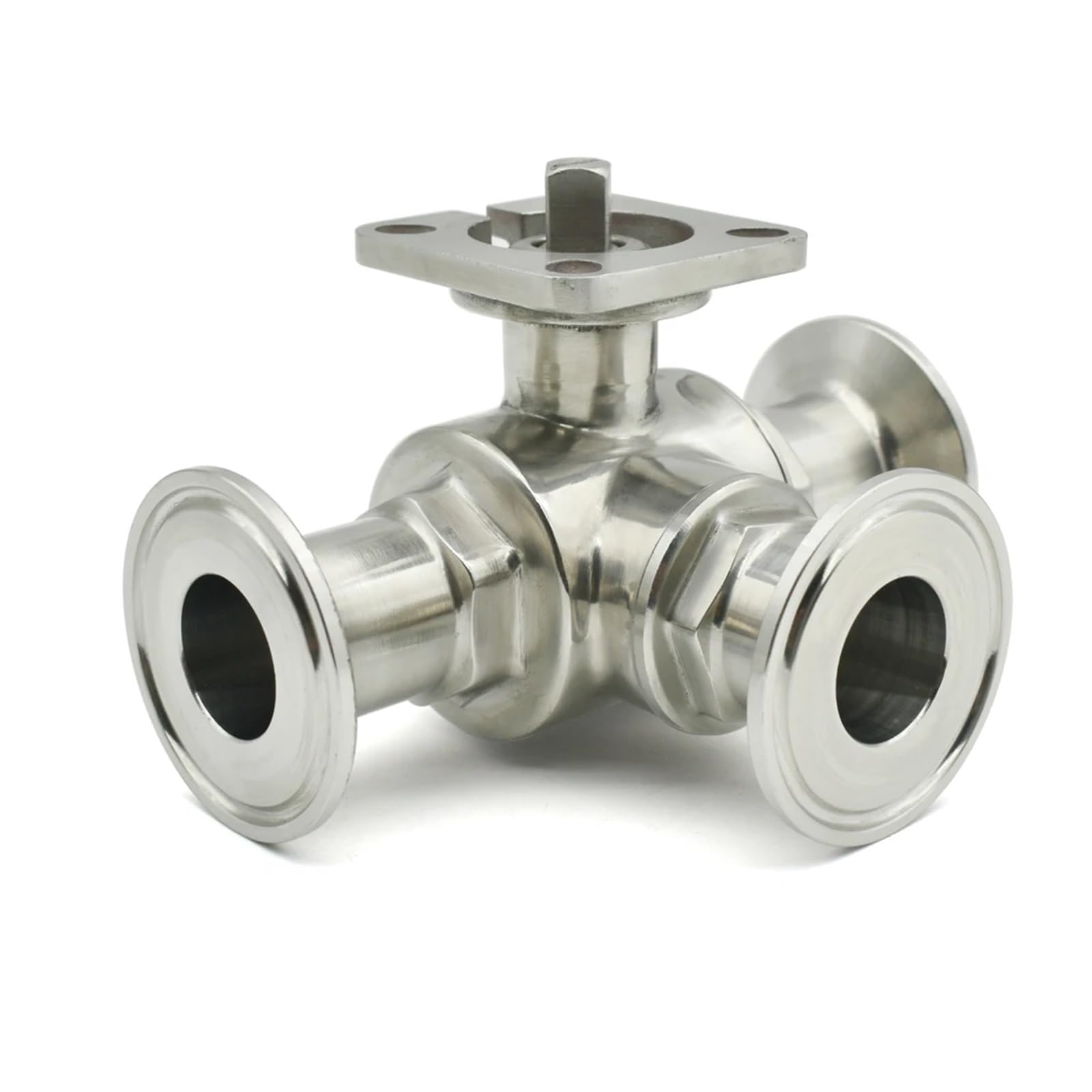 NYRXRYTCA 1pcs 3/4 "1" 1-1/4 "1-1/2" 2 "SS304 Three Way Ball Valve T/L Type Ball Valve(T-port-19mm Ferrule 50.5,SUS316L)