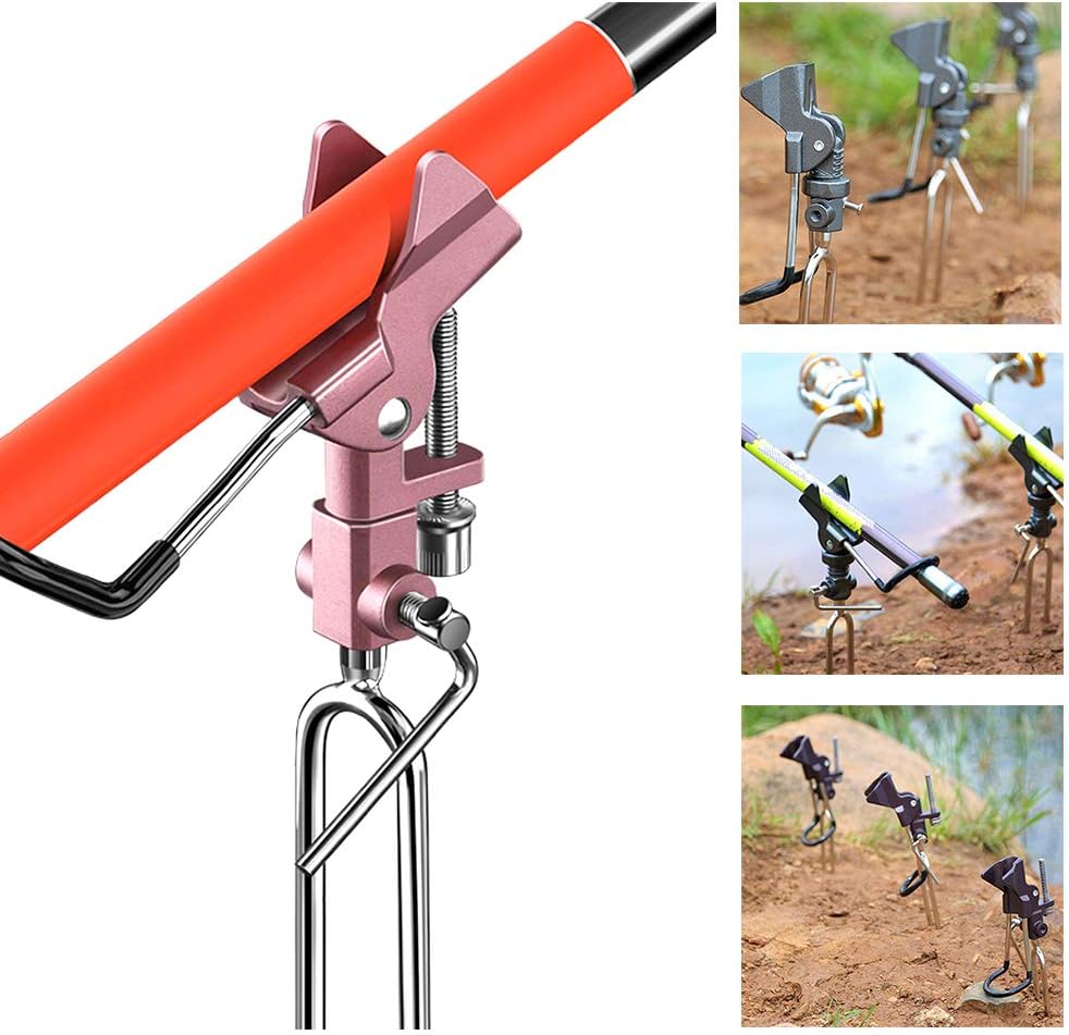 Upgraded Rod Holders for Bank Fishing, Fishing Pole Holder, Stainless Steel Fish Rod Rack, 360 Degree Adjustable Fish Pole Stand, Folding Catfishing Equipment