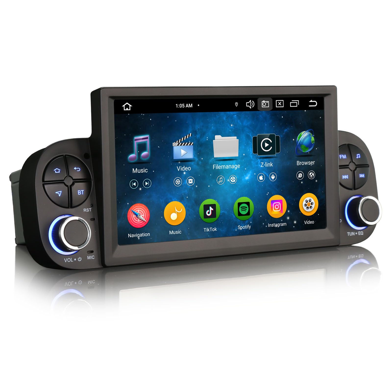 8-Core 4GB RAM+64GB ROM Android 14 Autoradio per Fiat Panda 2013-2020 con 7" Schermo Carplay Senza fili Android Auto Bluetooth 5.0 GPS WiFi 4G LTE Canbus DAB+ RDS FM DSP USB