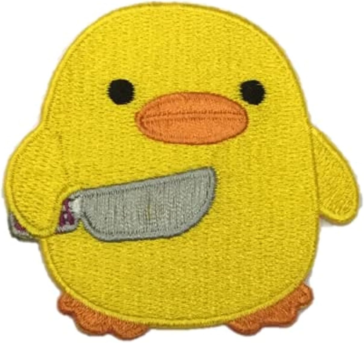 PatchClub Chick with Knife, Peace was Never an Option, Funny Cute Meme Patch - Iron OnSew On - Cute Applique for Jackets, Jeans, Clothes, Backpacks, Tote Bags (1, Chick, 1)