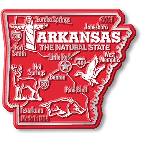 Imán decorativo Arkansas estilo vintage 3.2 x 2.9 pulgadas