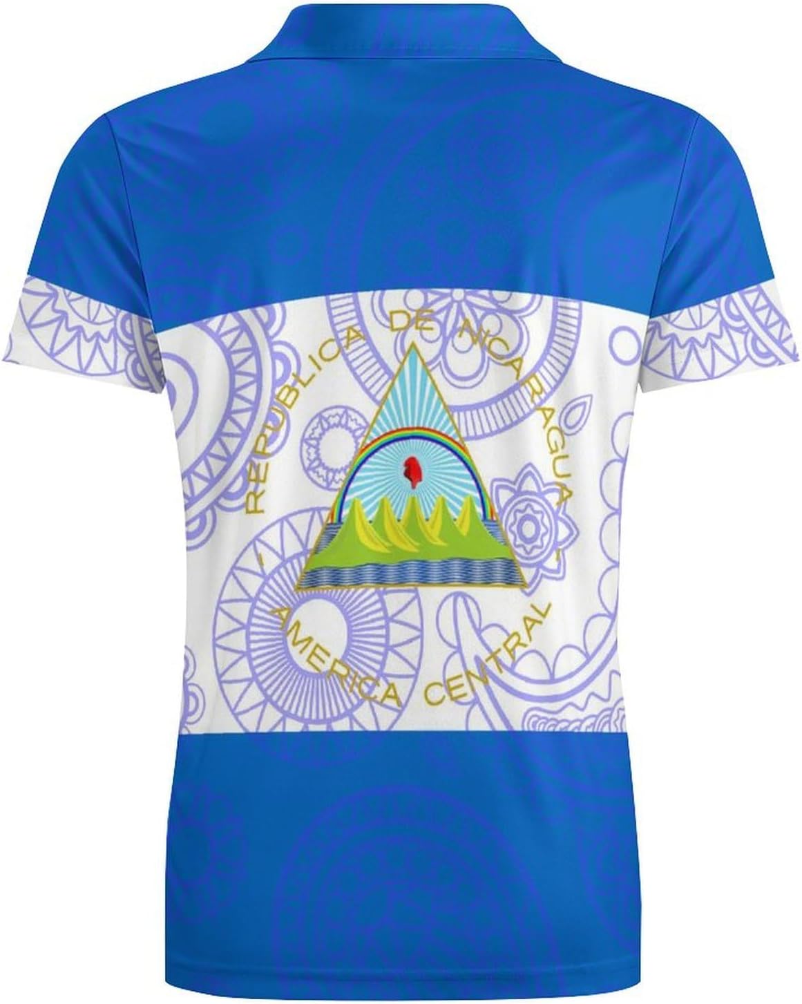 Nicaragua Flag Paisley Pattern Novelty Men's Short Sleeve Shirt Golf Tennis Shirts Work T-Shirt Sport Tee