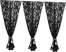 Garneck 3 Peças Cortinas Transparentes Cortinas Transparentes Persianas De Janela Tule Triagem De Janela Valência Cortina Haste Sombreamento Cortina Em Casa Persianas Decorar