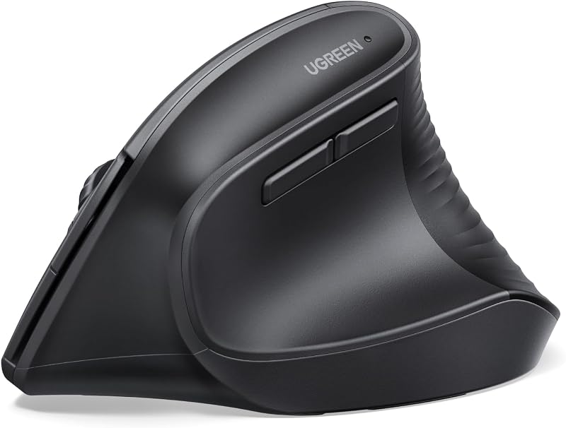 UGREEN Ergonomic Wireless Mouse, Bluetooth & 2.4G Wireless, Quiet Clicks | 1000/1600/2000/4000 DPI, Up to 3 Device Connectivity, 6 Buttons, Multi-system compatibility, for Laptop, Desktop, PC