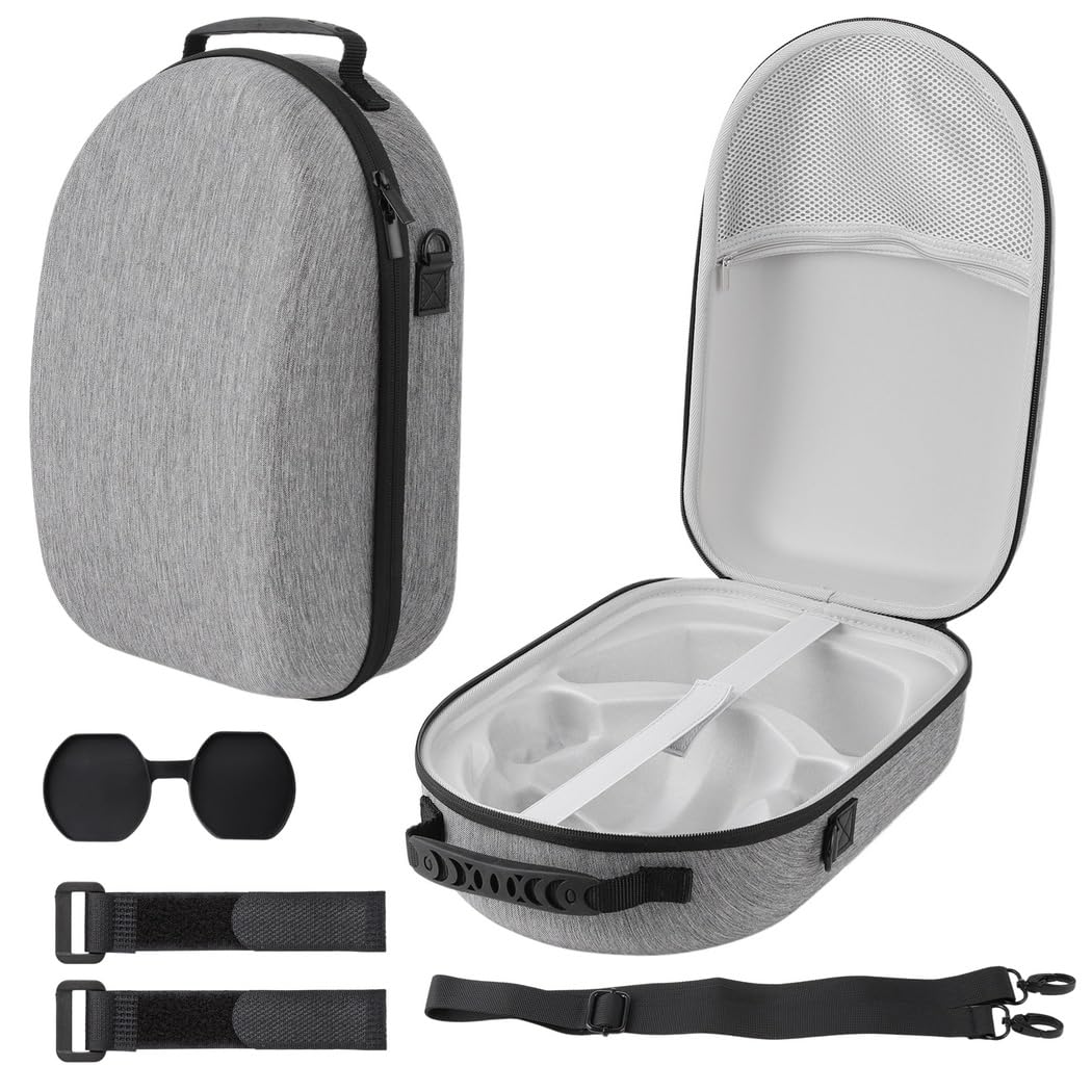 Tragetasche für PlayStation VR2, Hartschalen-Aufbewahrung für VR-Headset, Touch-Controller und Ladekabel, rundum geschützte tragbare Tasche mit Griff und Schultergurt