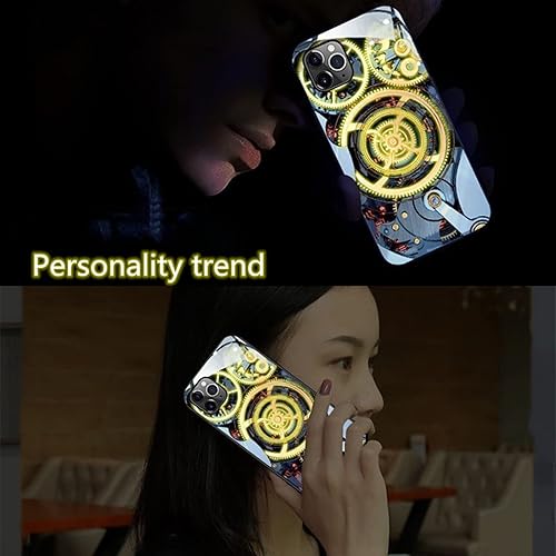 Miniatura 5 de Funda compatible con iPhone 15 Pro, cubierta trasera de vidrio templado colorido que brilla intensamente, a prueba de golpes, para mujeres geniales