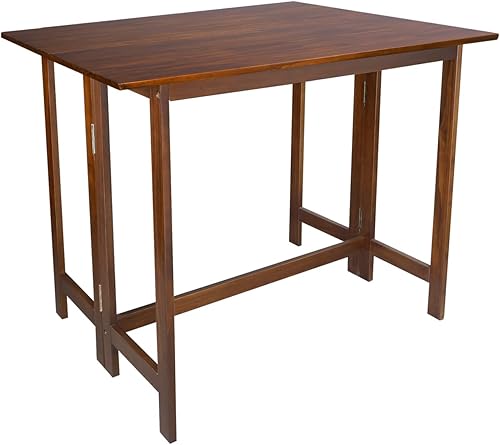 Miniatura 7 de Casual Home Mesa de comedor plegable y convertible de madera maciza, 40 pulgadas de ancho x 28 pulgadas de profundidad x 30 pulgadas de alto, marrón