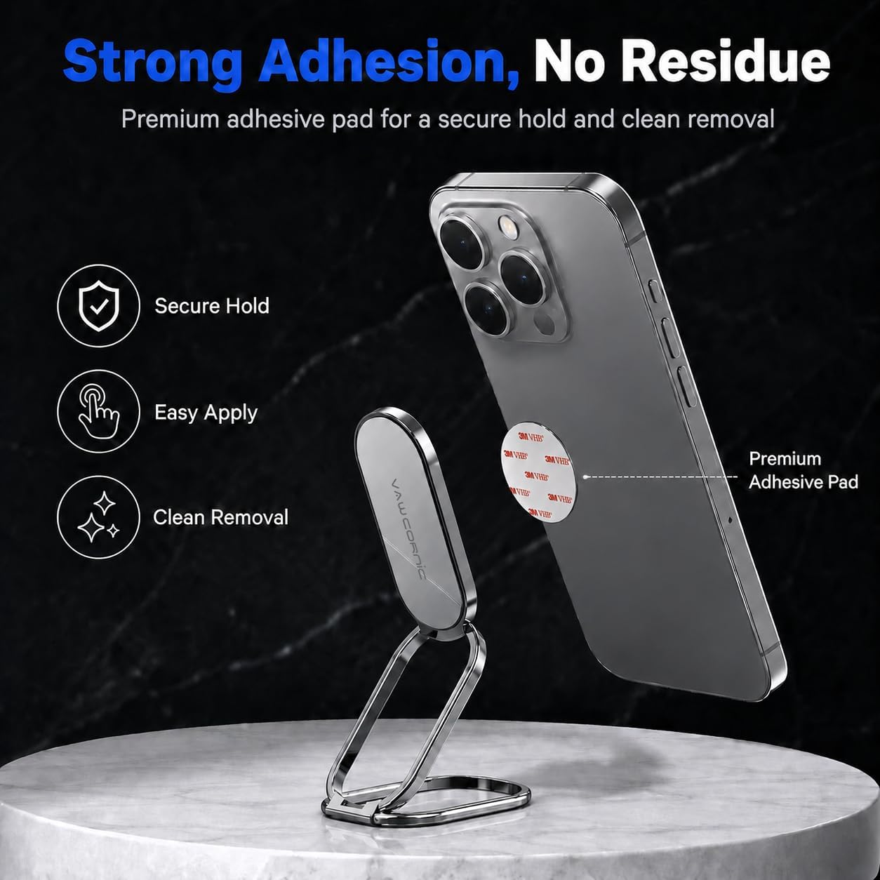 VAWcornic Phone Ring Holder Finger Kickstand, 540° Dual Direction Rotating Phone Grip for iPhone, Samsung, Huawei Smartphone, Tablet, Kindle, Switch Lite Compatible with Magnetic Car Mount