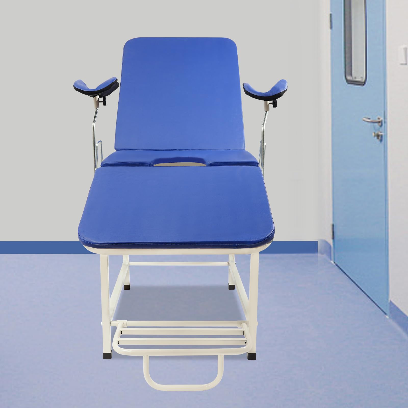 Sedia ginecologica, per sala da studio, regolabile, confortevole, portata 150 kg, per cliniche, ospedali, sale nascita (blu)