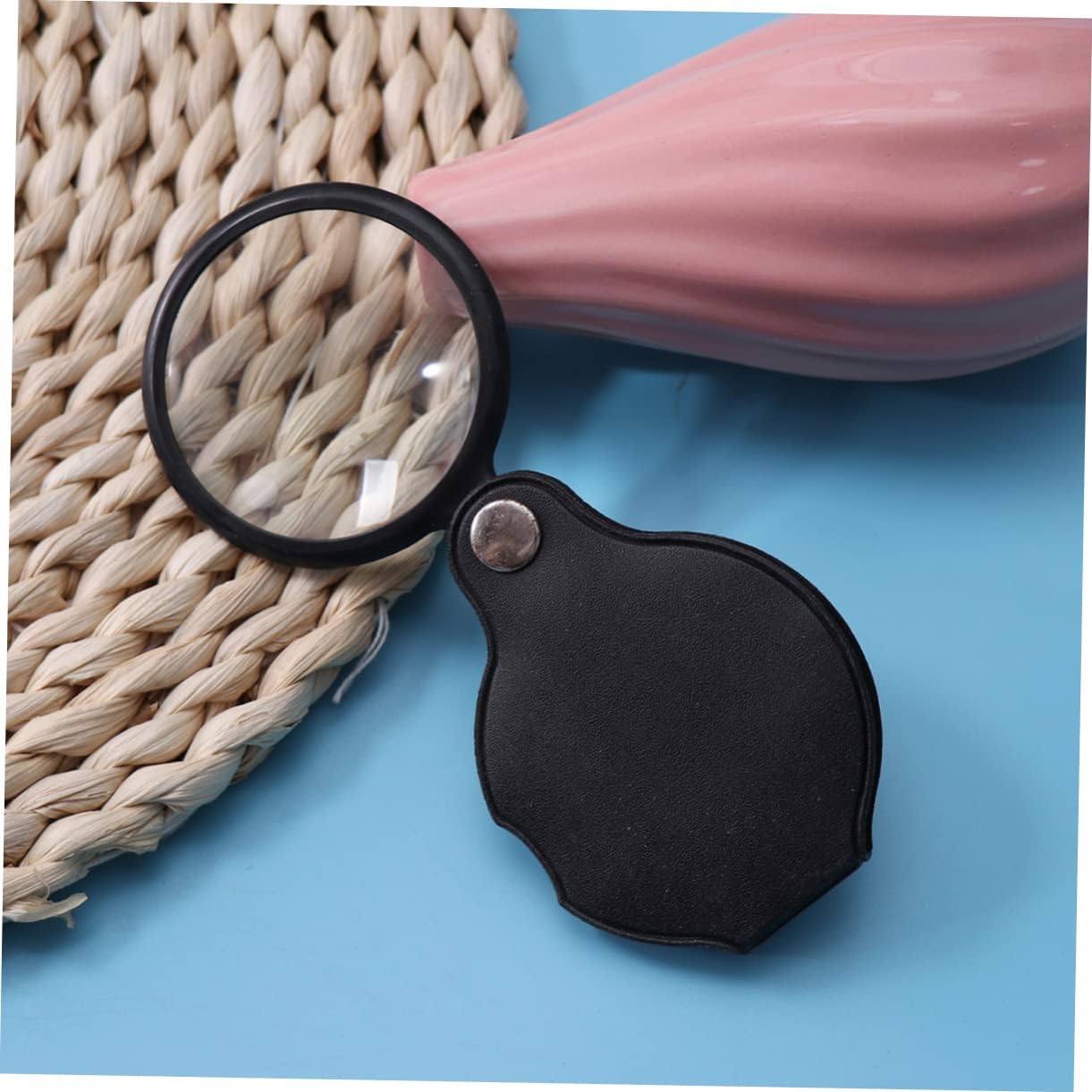 8pcs Folding Magnifying Glass Protective Case for Reading Hobbies and Inspection Portable Lens Magnifier for Jewelry Maps