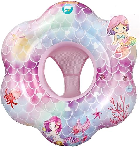 EDWEKIN® Baby Float,Mermaid Theme Inflatable Baby Pool Float,Swimming Pool Accessories for Age of 3-36 Month