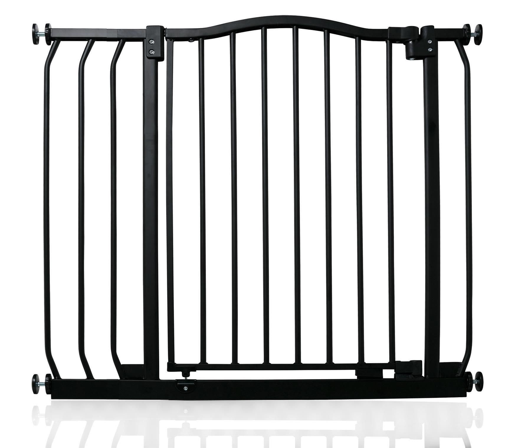 Safetots Matt Black Curved Top Safety Gate, 80Cm - 89Cm, Pressure Fit Stair Gate, Baby Gate For Doors Hallways And Spaces, Safety Barrier, Easy Installation