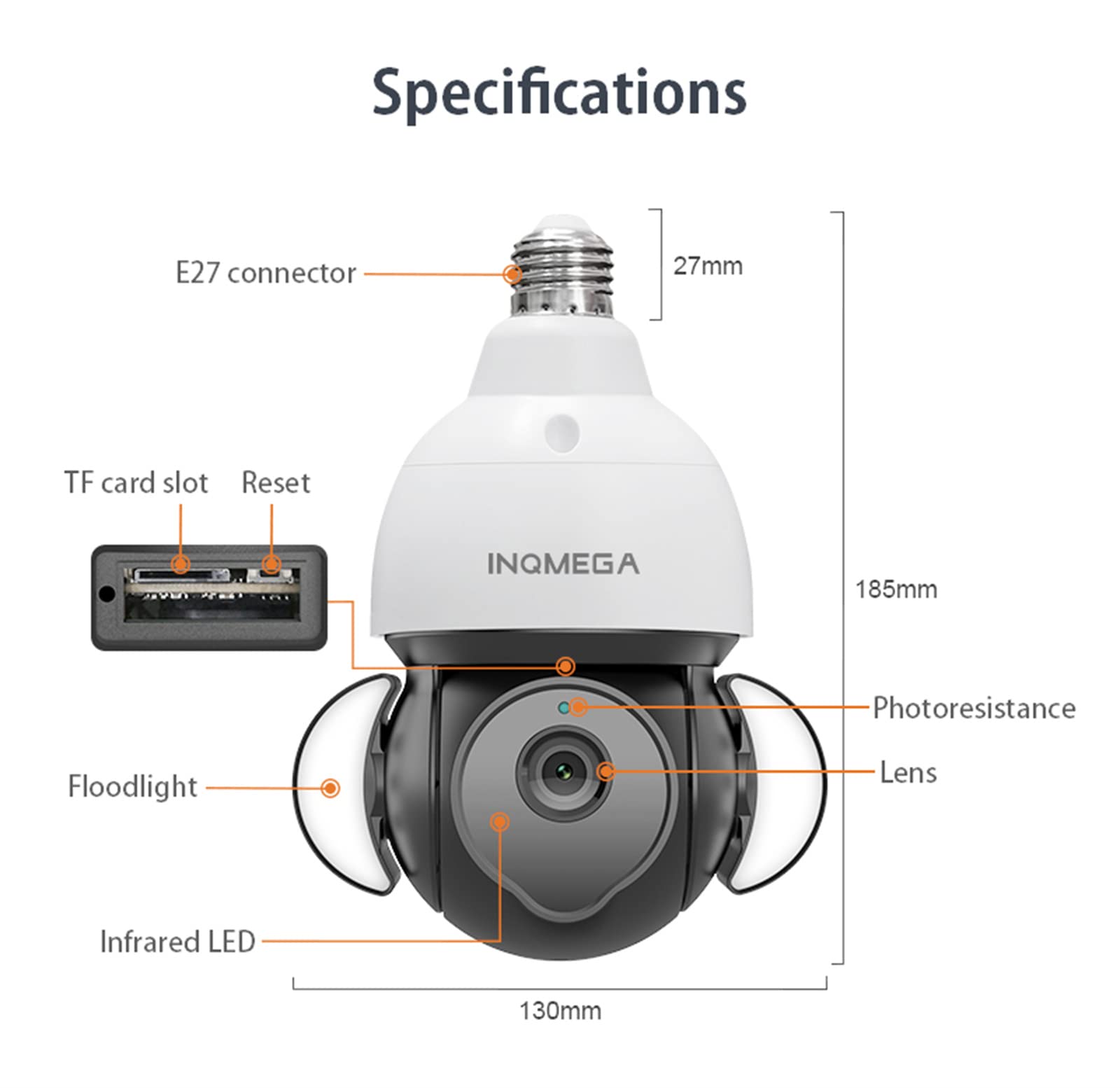Ampoule De Caméra De Sécurité Tuya, Caméra Wifi 5MP HD PTZ Avec Vision Nocturne Pleine Lumière Suivi Automatique De Conversation Bidirectionnelle Pour Vidéosurveillance Intérieure