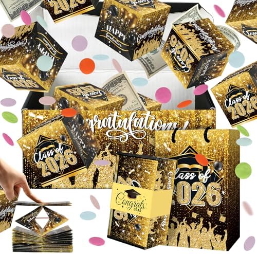 Amazon.com: Sereliy Graduation Exploding Money Gift Boxes for Cash, 12 ...