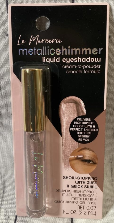 Metallic Shimmer Liquid Eyeshadow, Cream-to-Powder Formula, Quick-Drying Gel Base, 0.07 Fl Oz