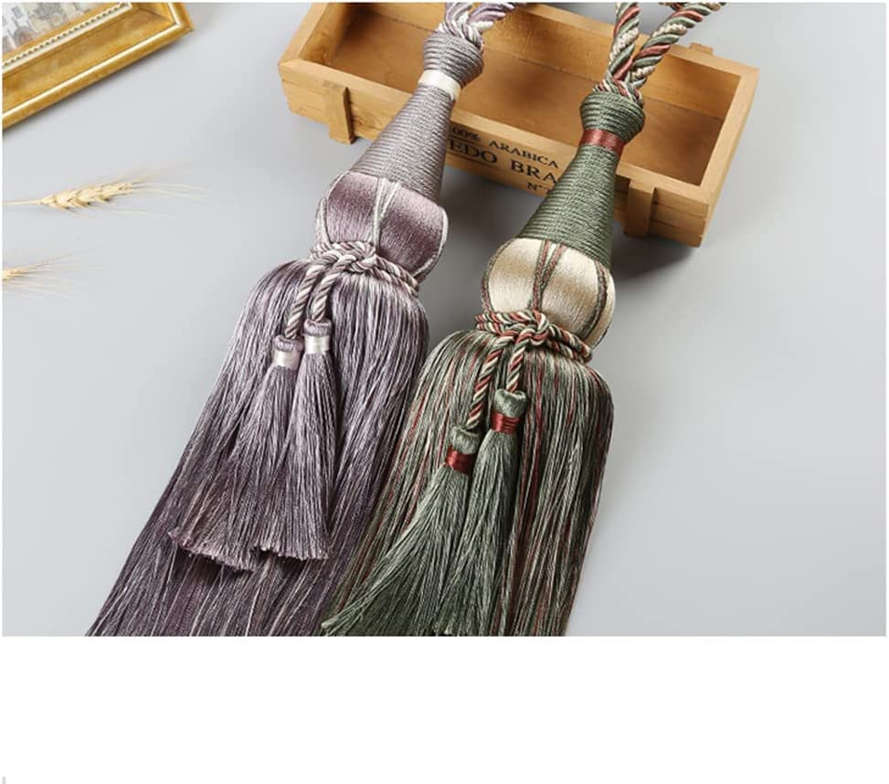 Tiebacks de cortina de borla de diseño artesanal premium en hilo morado 7