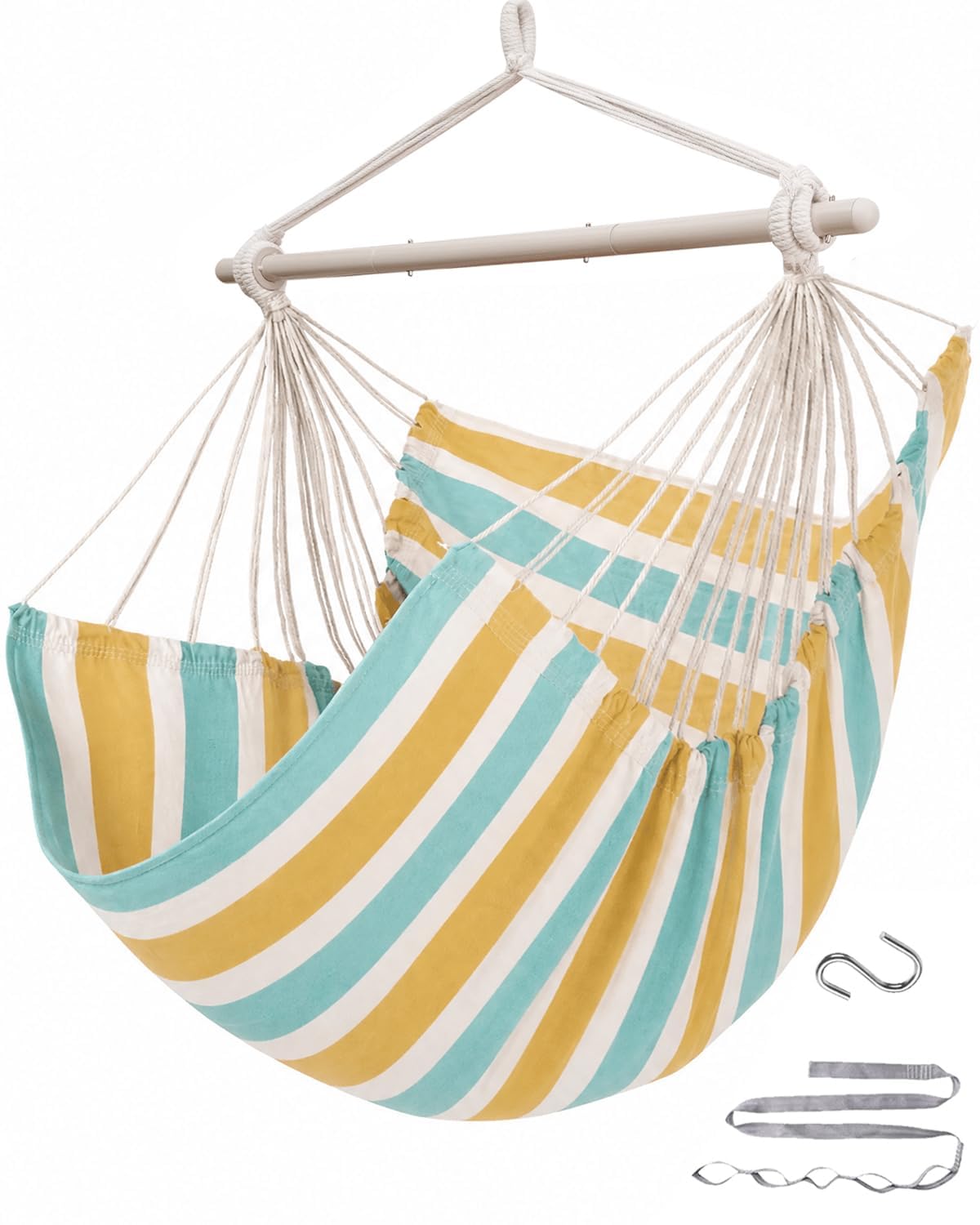 ADVOKAIR Hammock Chair Swing 500lbs Steel Bar Multi-Size Bedroom&amp;Porch