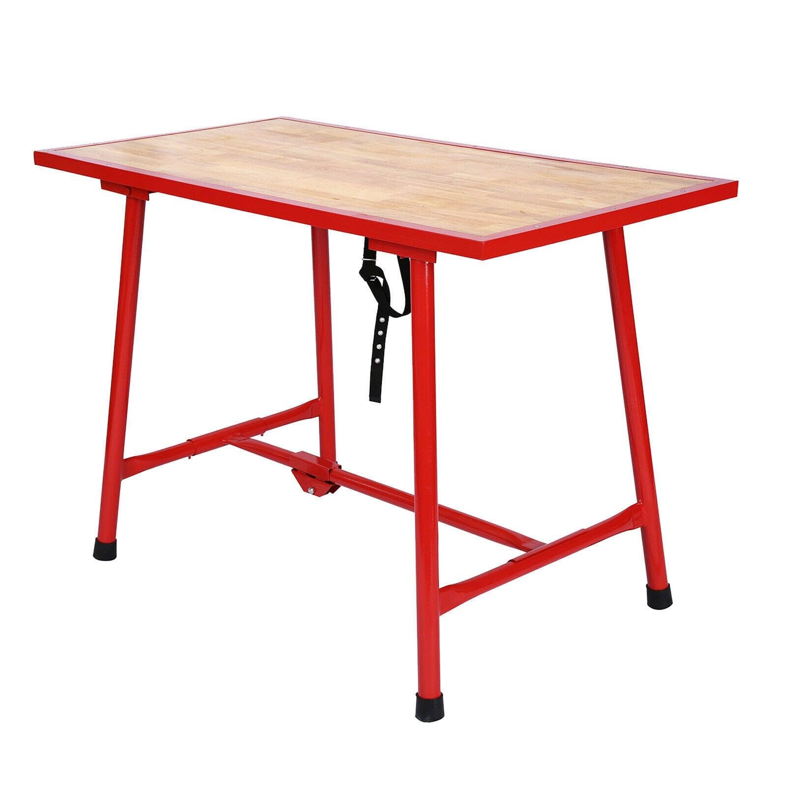 Etabli Pliable Table d’Atelier Pliante Table de Travail 120 cm Bois 16_0000517