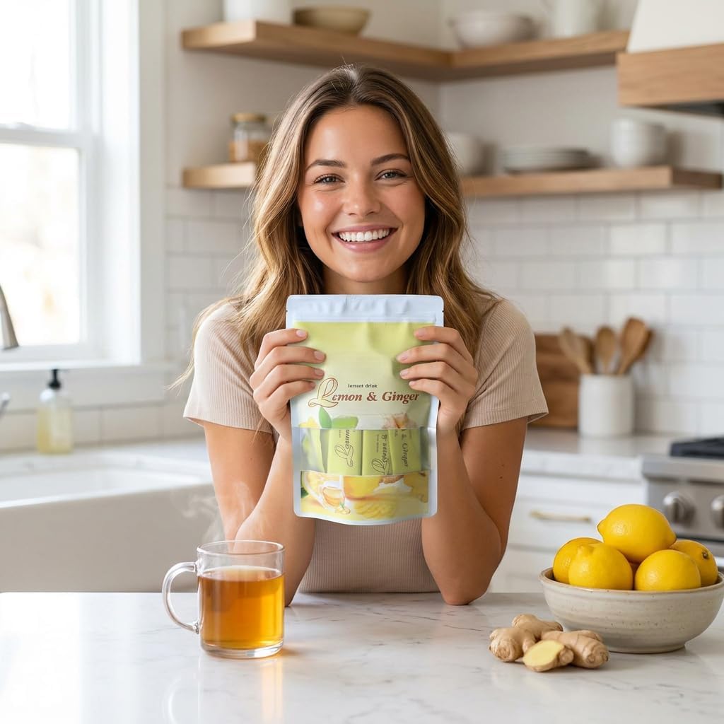 Tisana al limone e zenzero | Tisana naturale in bustine senza caffeina al gusto miele