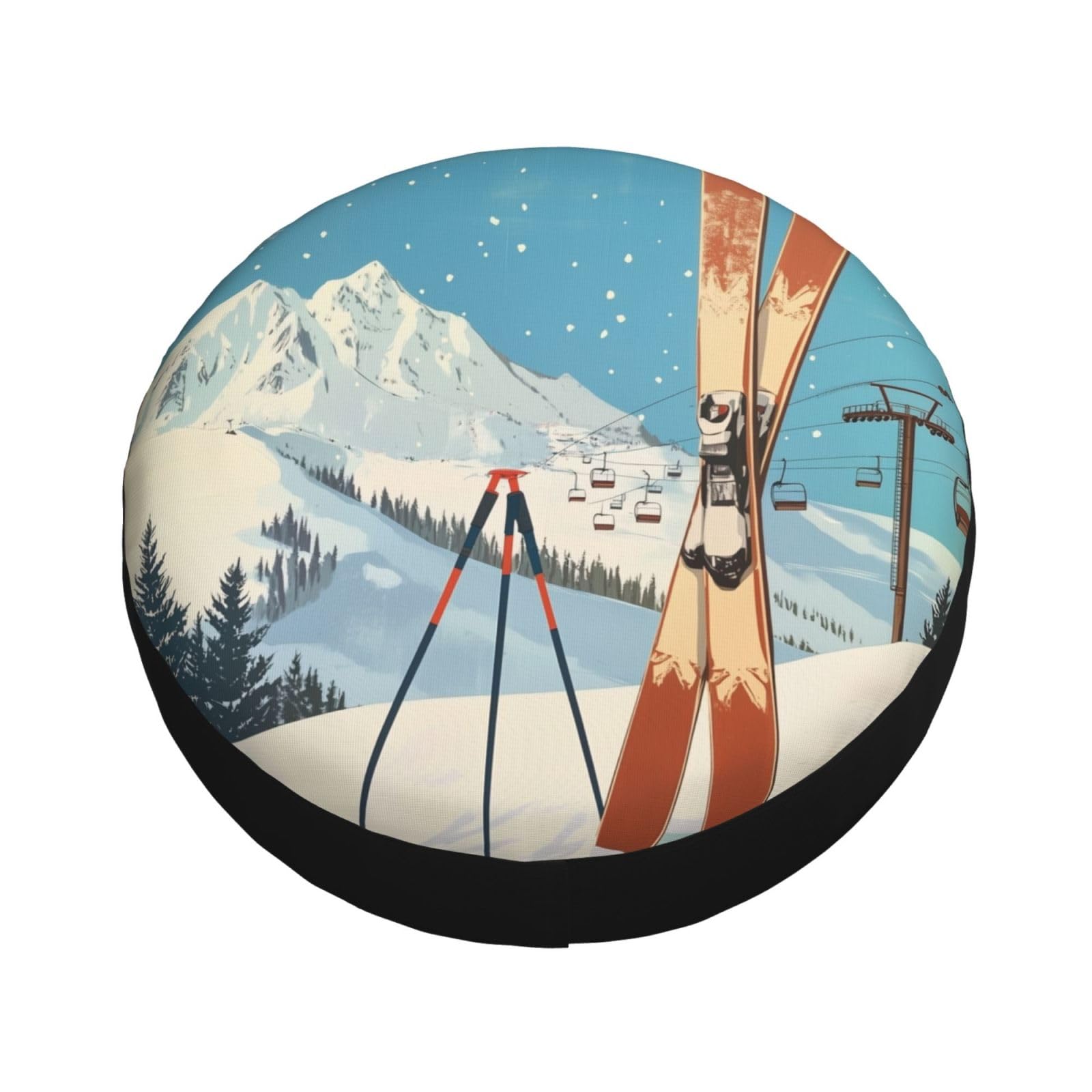 Housse de roue de secours, housses de pneu, housses pour skis, neige, montagne, étanches, anti-poussière, universelles, pour remorque, camping-car, SUV, camion, camping-car, 38,1 cm