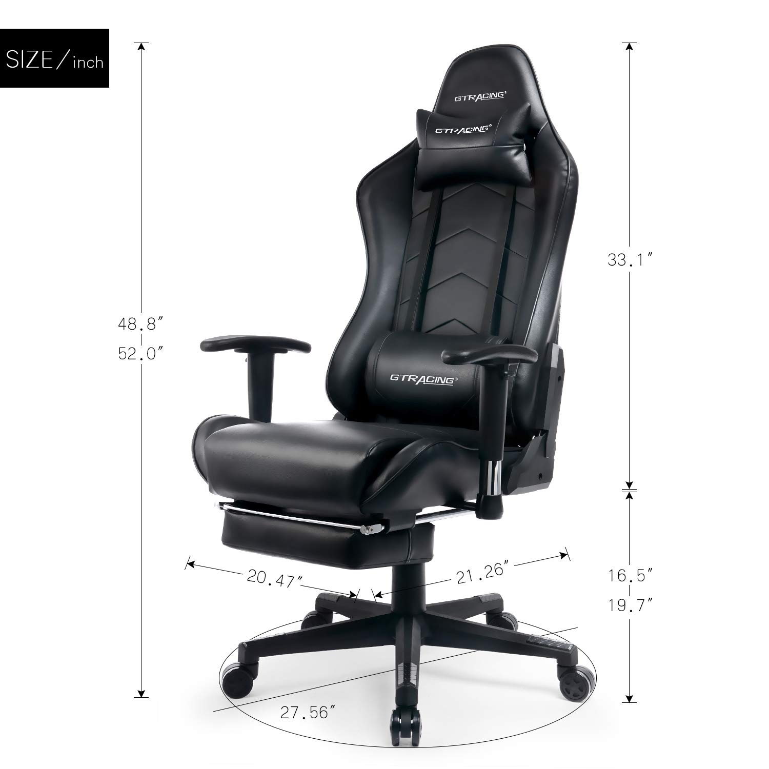 GTRACING Gaming Chair with Footrest Big and Tall Gamer Chair Office