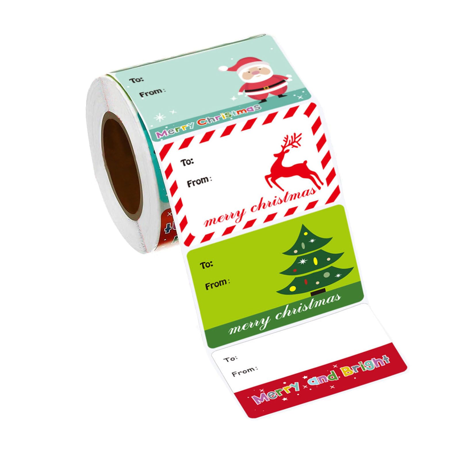 500pcs Christmas Decoration Stickers 5x3.8cm Self Adhesive Packaging Labels Seals Envelopes Cards Holiday Present Wrapping Christmas Tree Labels