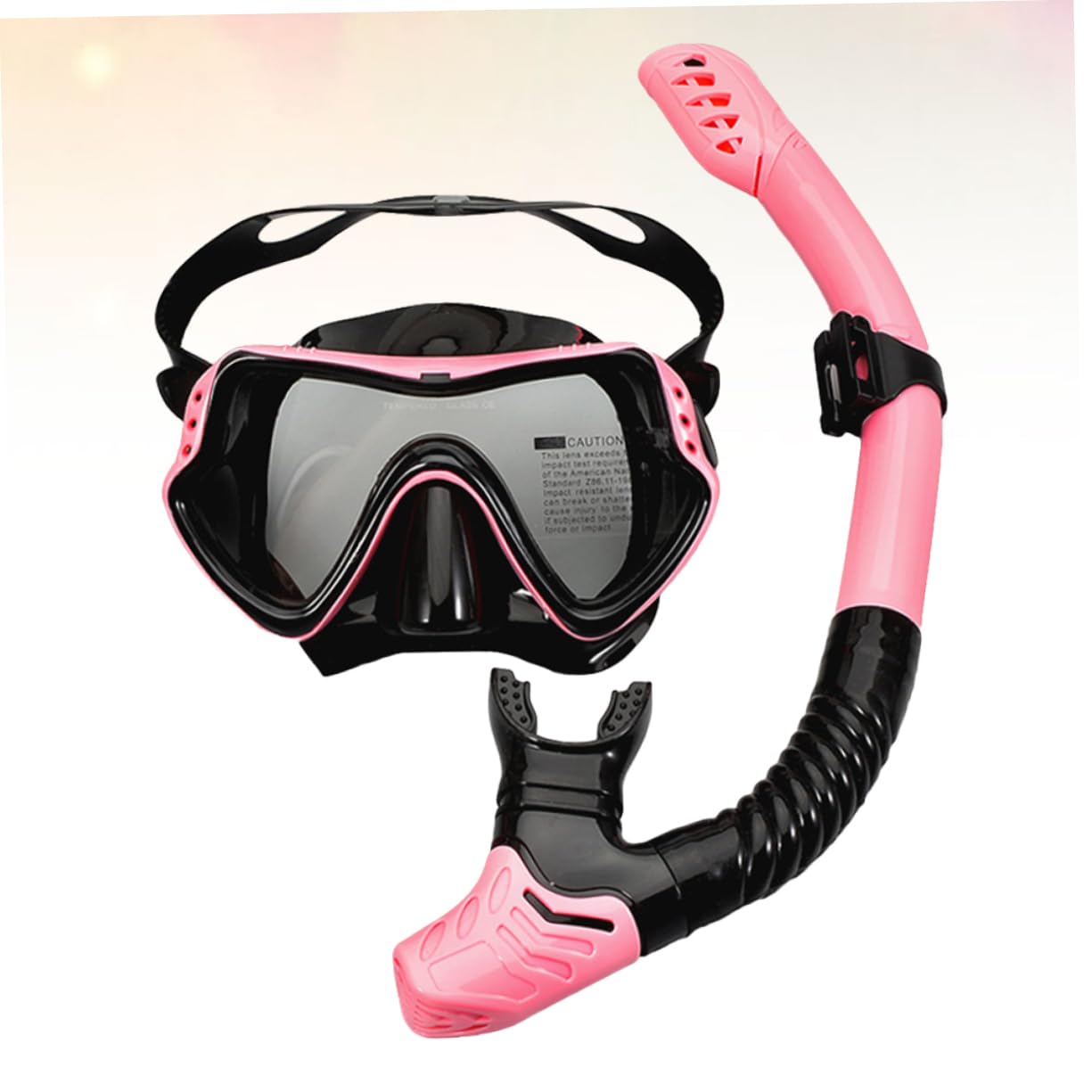 Mikikit De Natation Et Tuba pour Adultes De Snorkeling Étanche avec Monture Rose Et Noire Et Confort Ajustable