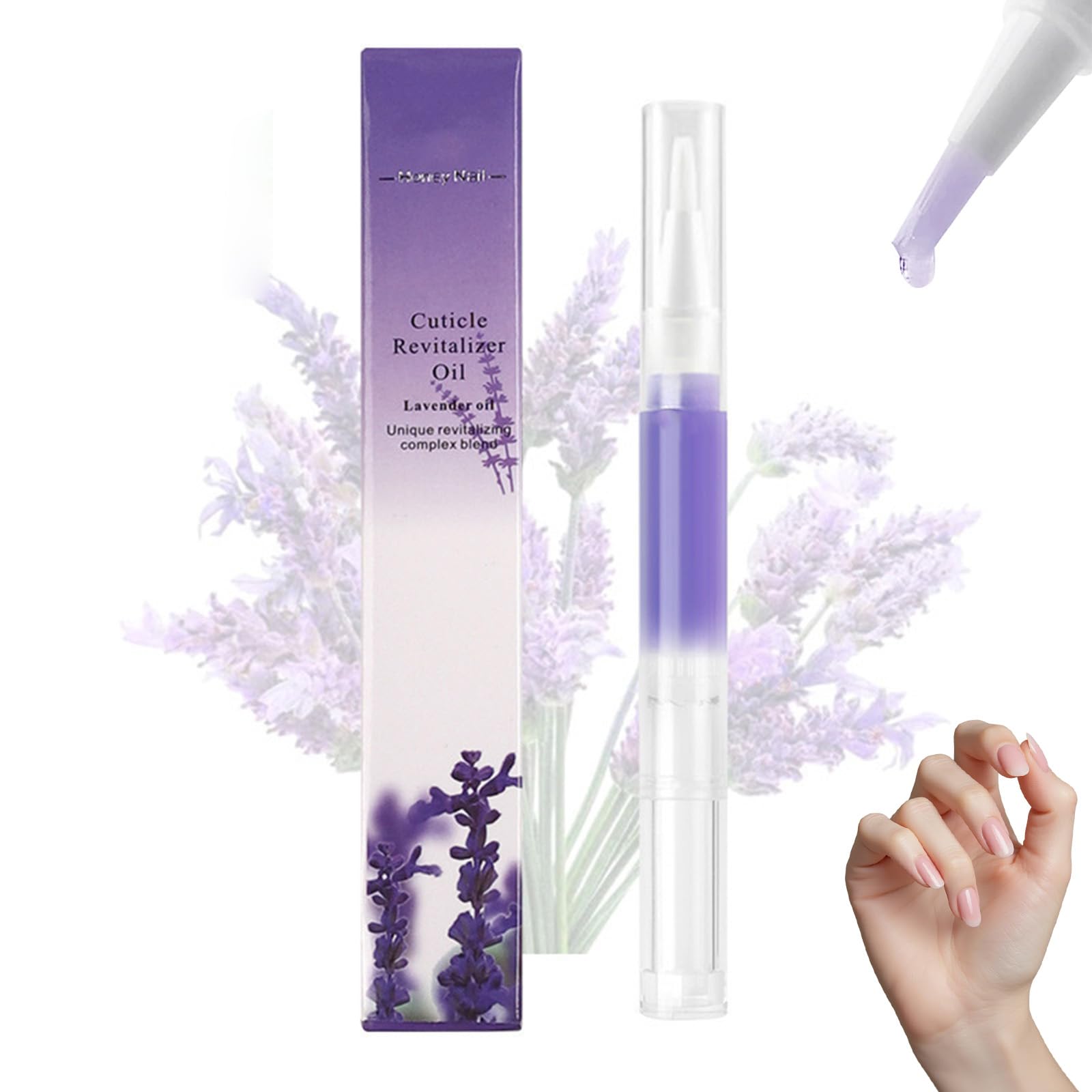 1 pz Trattamento cuticole in penna, olio nutriente alla lavanda, applicatore a pennello, previene pellicine e secchezza, per ufficio, viaggi e uso quotidiano, indispensabile per mani curate