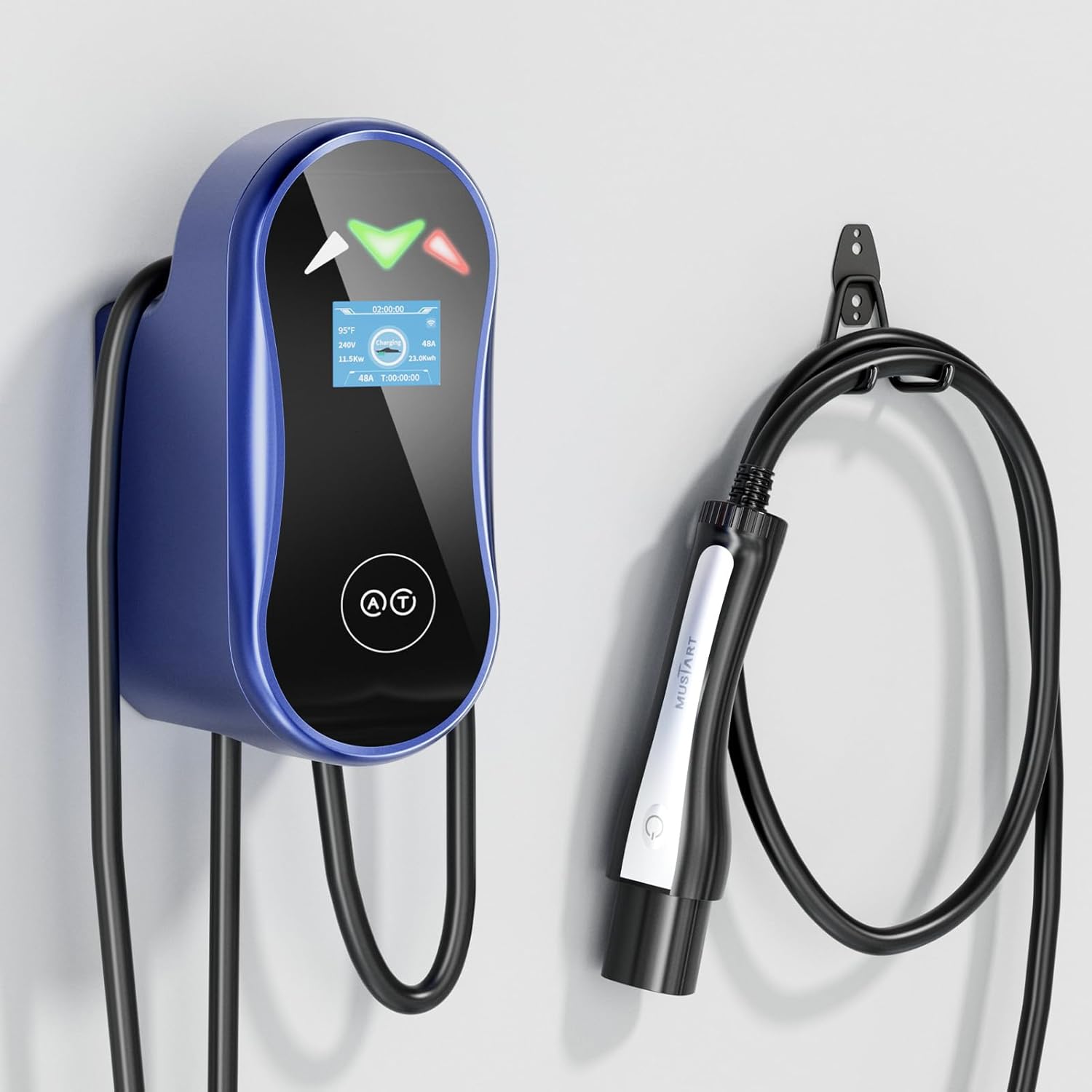 Tesla (NACS) Electric Vehicle Charging Station 48 Amp with App Control - Level 2 EV Charger (240V) Hardwired Compatible with All Tesla Models S/3/X/Y