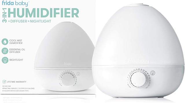 3-in-1 Humidifier with Diffuser and Nightlight by Frida Baby, White, FS-HXWH-NS-GB00