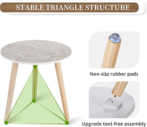Miniatura 6 de Hanobe Mesas auxiliares pequeñas y redondas para decoración de mesas auxiliares modernas de color blanco mesas de centro para sala de estar espacios