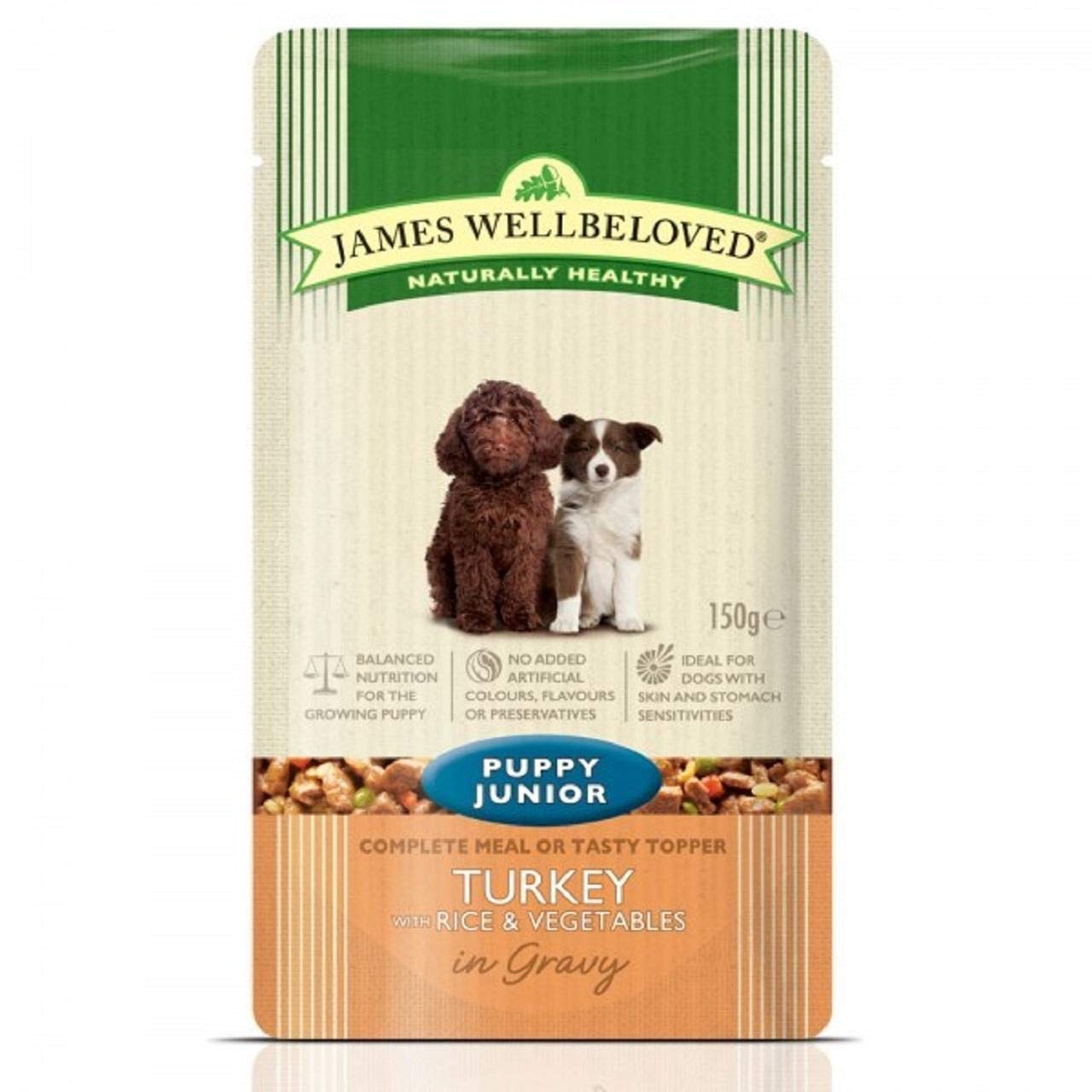 James Wellbeloved Puppy Pouch Turkey with Rice and Vegetables 10 x 150 g
