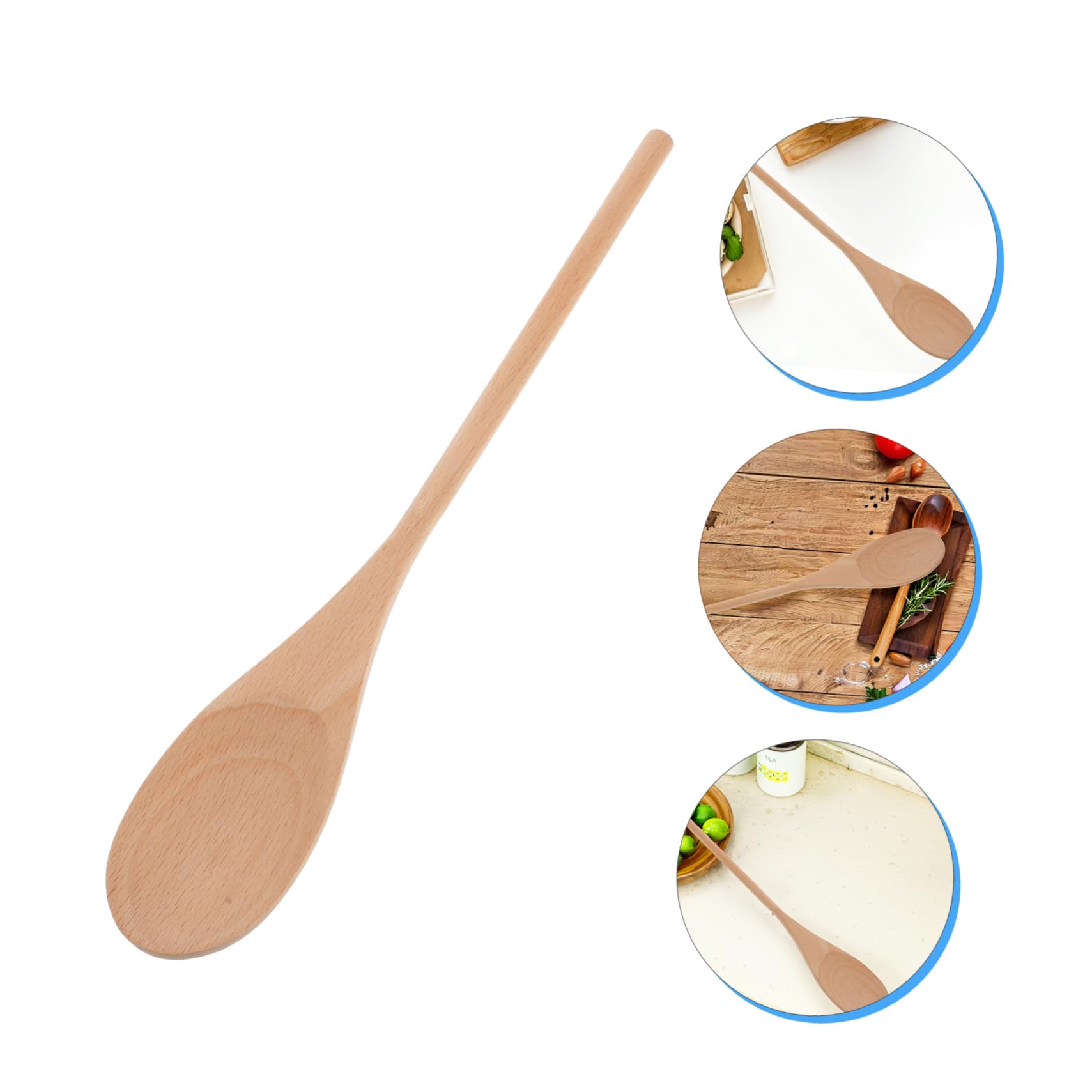 Cuchara de Madera Mango Largo sin Pintar, 24 Piezas