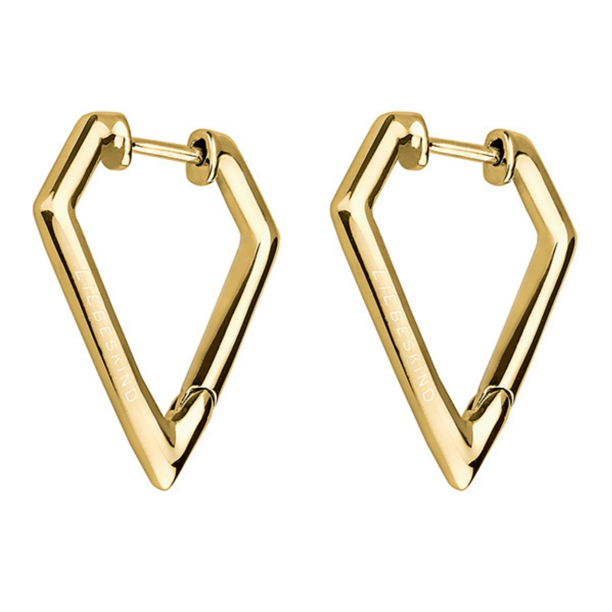 LIEBESKIND BERLIN Damen Ohrringe – Geometrisch & Dreieckig – Edelstahl Ohrschmuck in verschiedenen Farben – Klapp-Ceole minimalistisch & modern