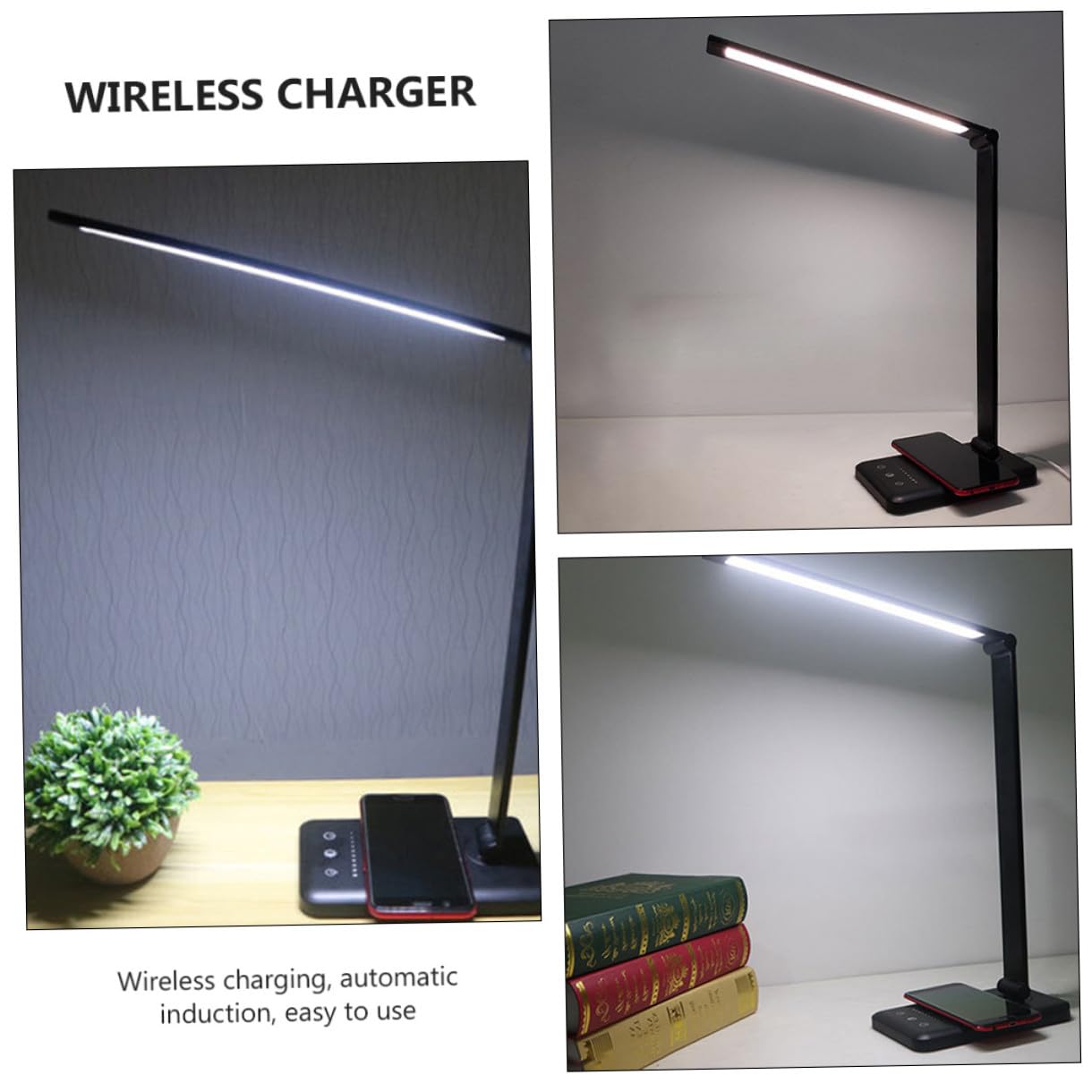 Intelligente Led Tischlampe Aus Aluminium Und Kunststoff Touch Steuerung Faltbar Mit 5 Farbtemperaturen Kabelloses Ladegerät Für Smartphone Vielseitige Leselampe