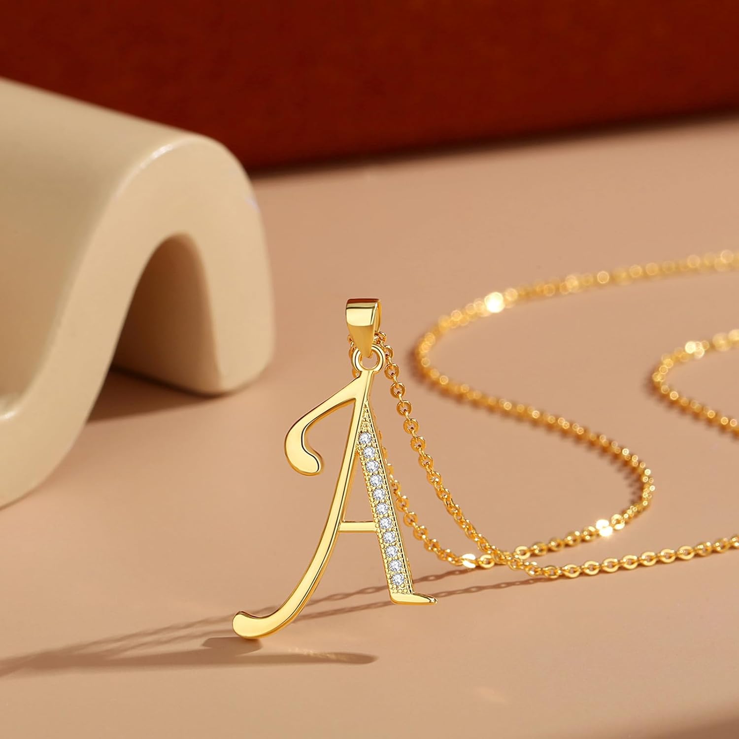 VIKI LYNN Initial Necklace for Women Letter pendant Necklace A to Z with Cubic Zirconia Silver or Gold Letter Charm Necklace Anniversary, Birthday, Graduation Gift for Women, Mom, Her - Image 3