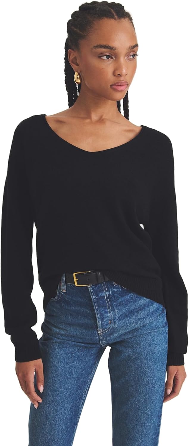 NAADAM Women's Lightweight Cashmere V-Neck Sweater