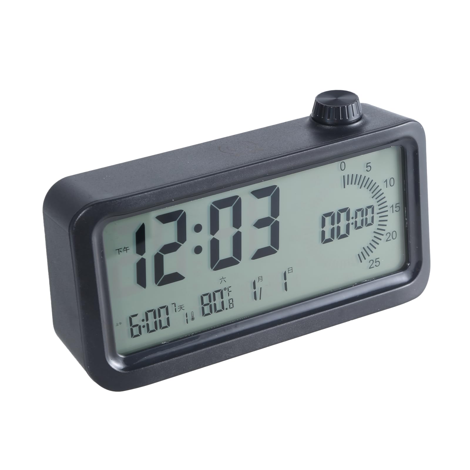 Visual Timer with Digital Alarm Clock, 60Minute Countdown, Adjustable Brightness, Temperature Display for Study Kitchen Temperature Display