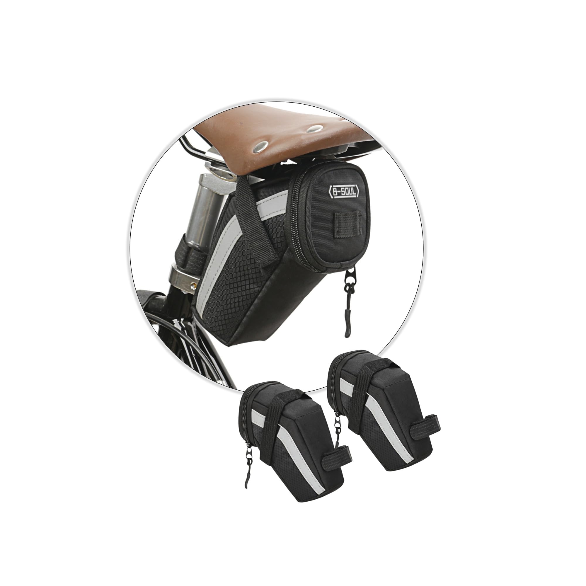 UNIQOCK 2 Pack Bike Seat Bag, Cycling Bag,Bicycle Saddle Bag,Bicycle Saddle Bag With reflective for a Safety ride Seat Bag, Bike Bag,bike bags for Mountain Road Bikes