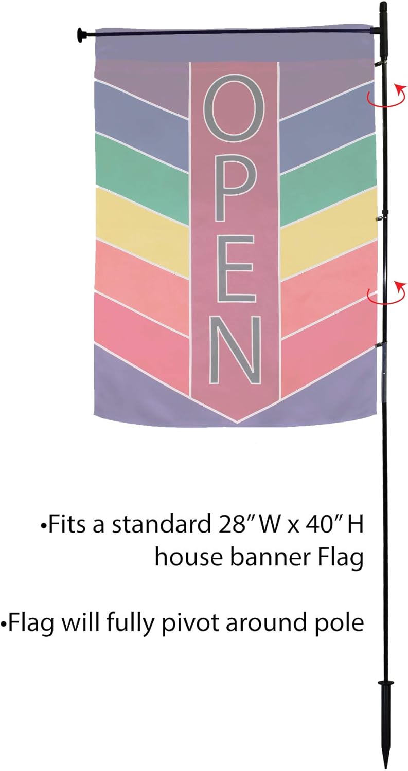In the Breeze 4582 Pivoting House Banner Pole, Black