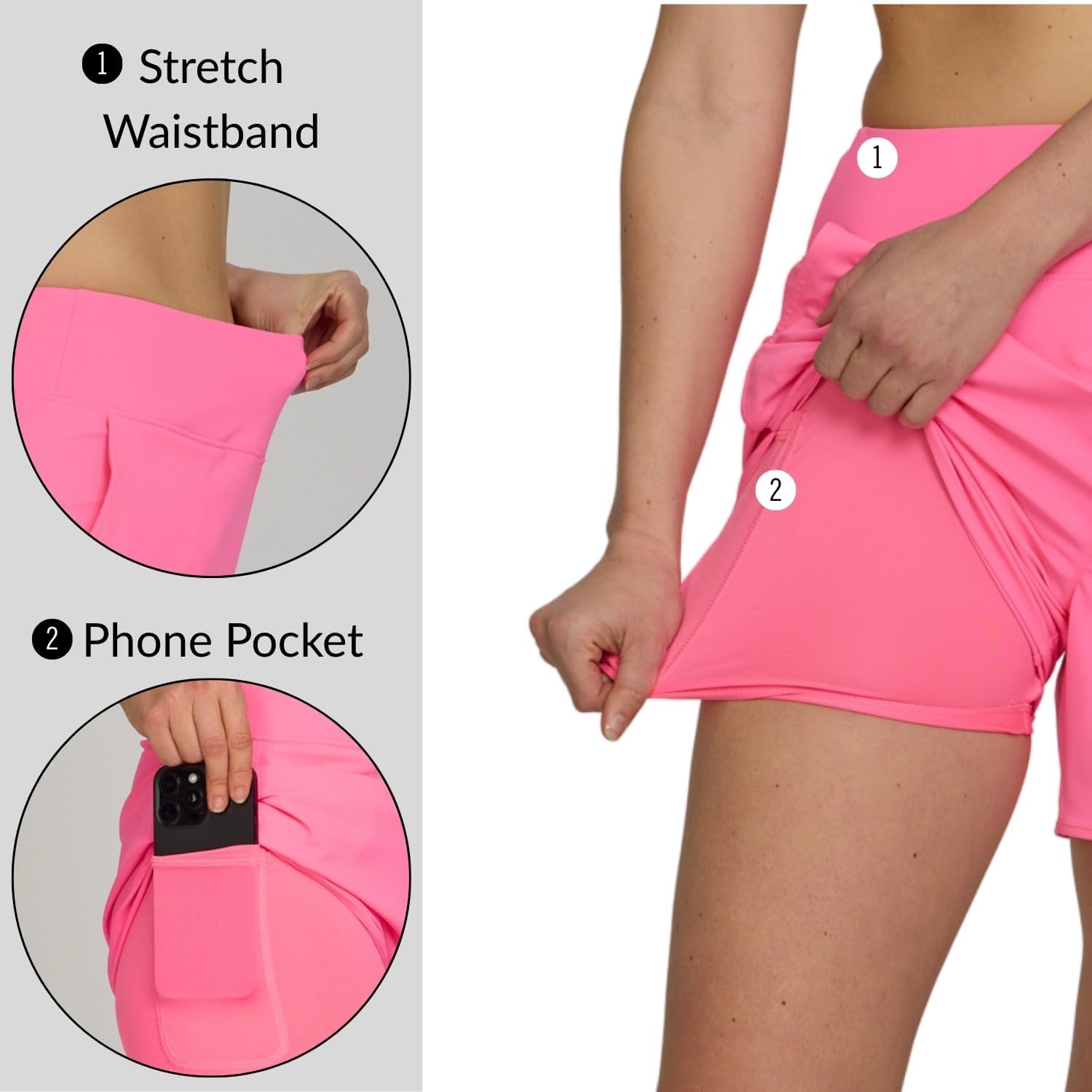 Hurley High Waisted Women's Swim Shorts - 5" Tummy Control Beach Shorts Boardshorts with Liner, UPF 50+ Swimsuit Bottom