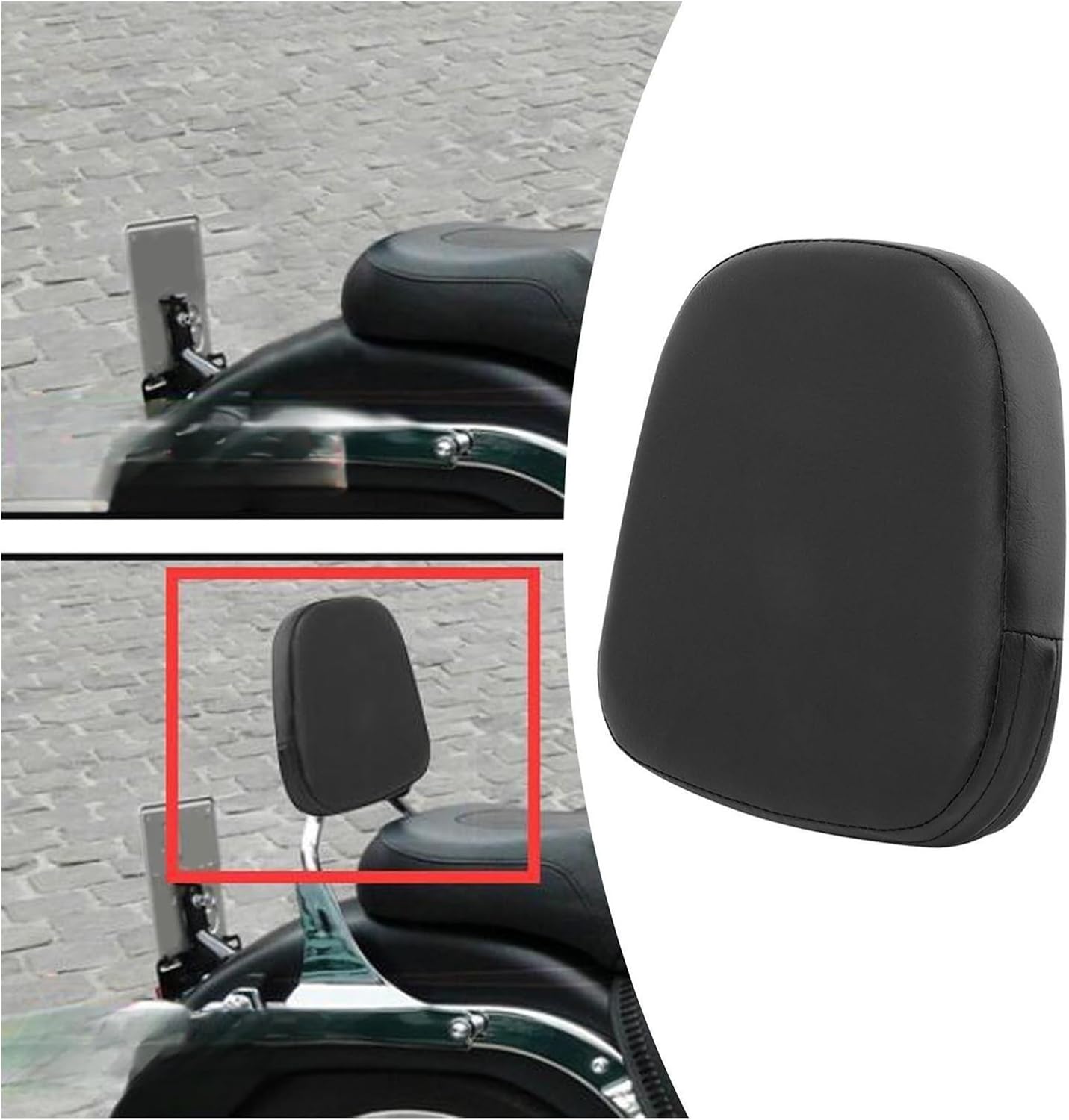 バイクのバックレスト バイク用シーシーバーパッド リアバックレスト シーシーバークッション アクセサリー 簡単バイク用リアバックレス