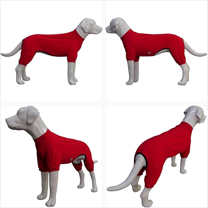 LoveLongLong Jumpsuit para Perros con Protección UV Rojo M miniatura 6