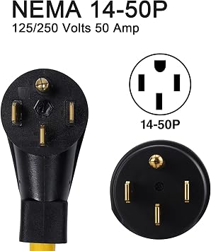 FX125V514G Gas Range Oven Power Cord Converter, Old 14-50P 220/250V 4-Pin Male Plug to New Female 5-15R Home Wall Socket Receptacle, Electric Outlet Cable Adapter