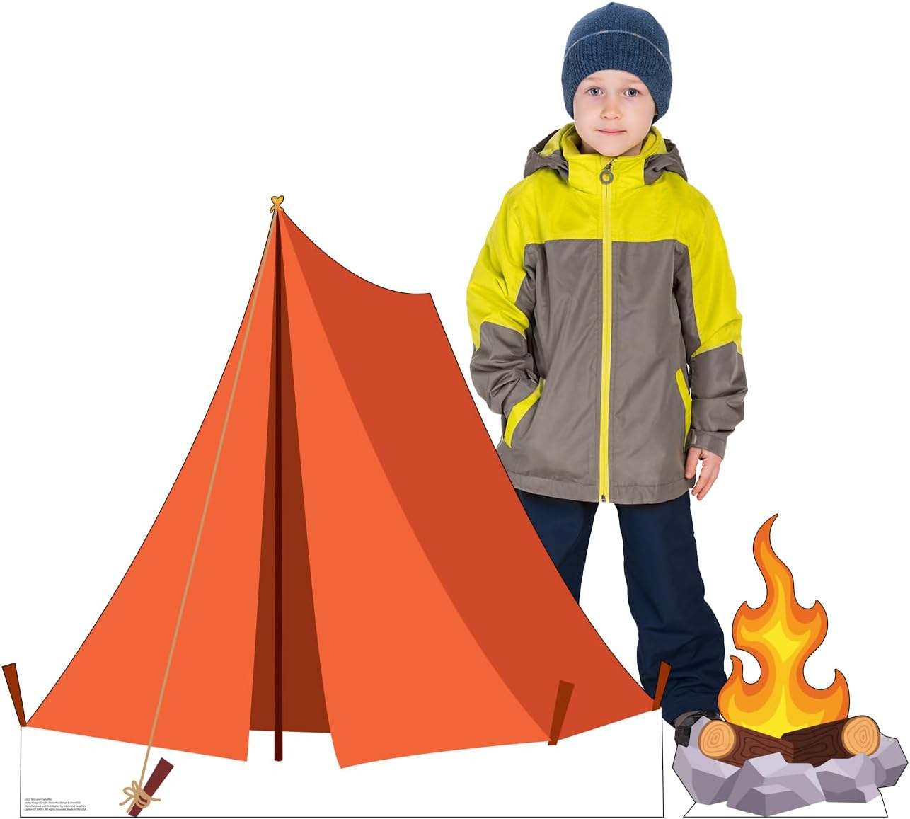37'' Orange Tent and Campfire Cardboard Standup